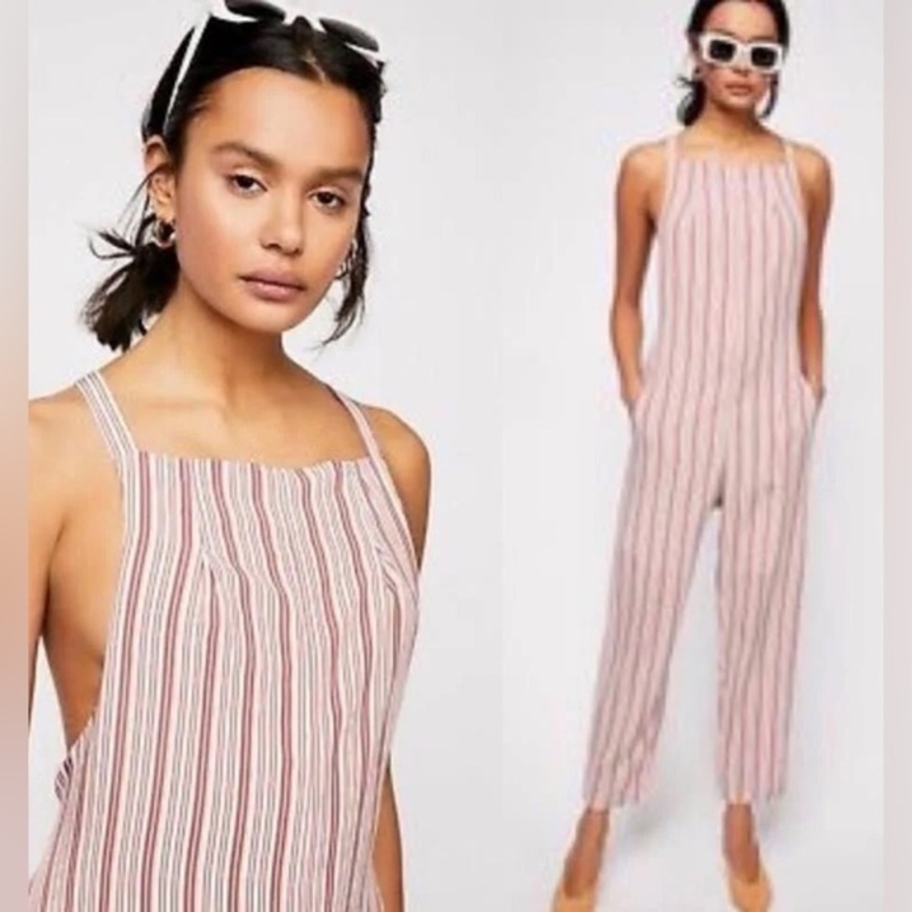 Zulu & Zephyr Red and White Striped Jumpsuit
